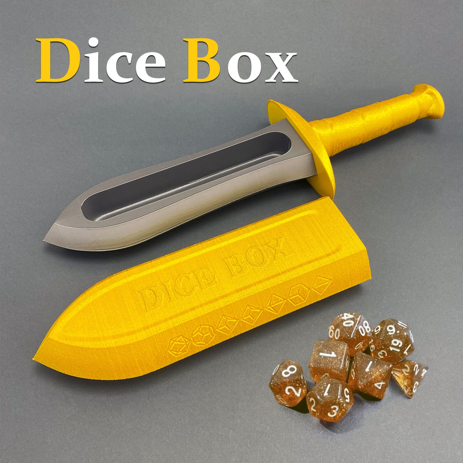 Sword Dice Holder Personalized Dice Box, Dnd Gifts Engraved. Dice Vault