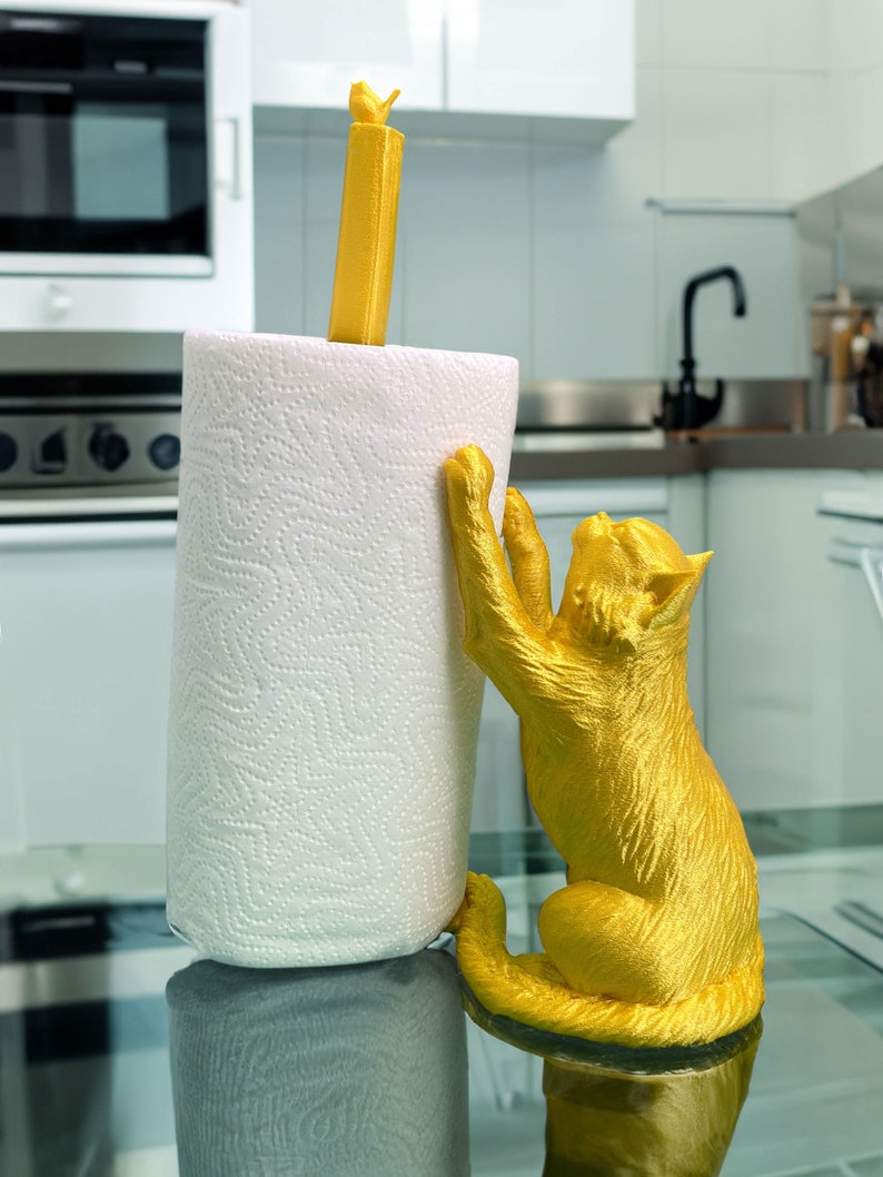 Gold Cat paper towel holder