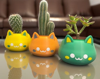 Juego de 3 macetas para decoración de interiores, con orificio de drenaje, para flores y suculentas.
