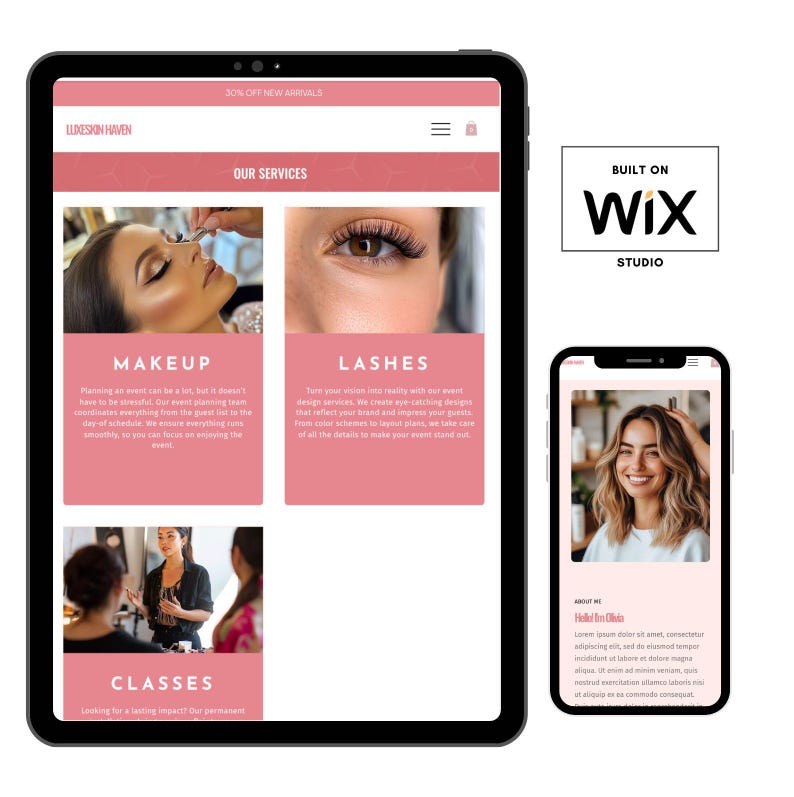 beauty wix website template