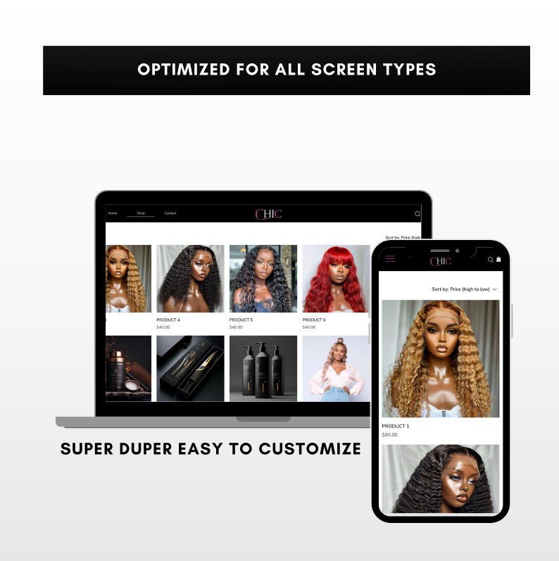 Wix Hair Website Template Salon & Extensions (canva Included) Etsy