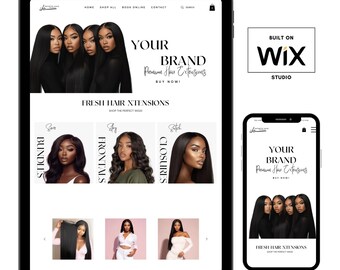 Wix Hair Website Template: Schwarzweiß, Canva Banners