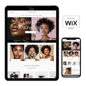 スキンケアWixウェブサイトテンプレート：化粧品＆まつげエクステ＋Canvaバナー
