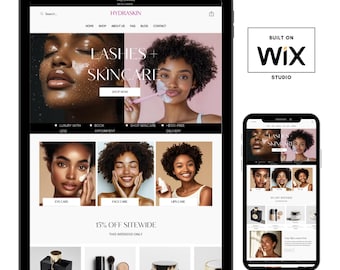 Skincare Wix Website Template: Kosmetik & Wimpern + Canva Banners