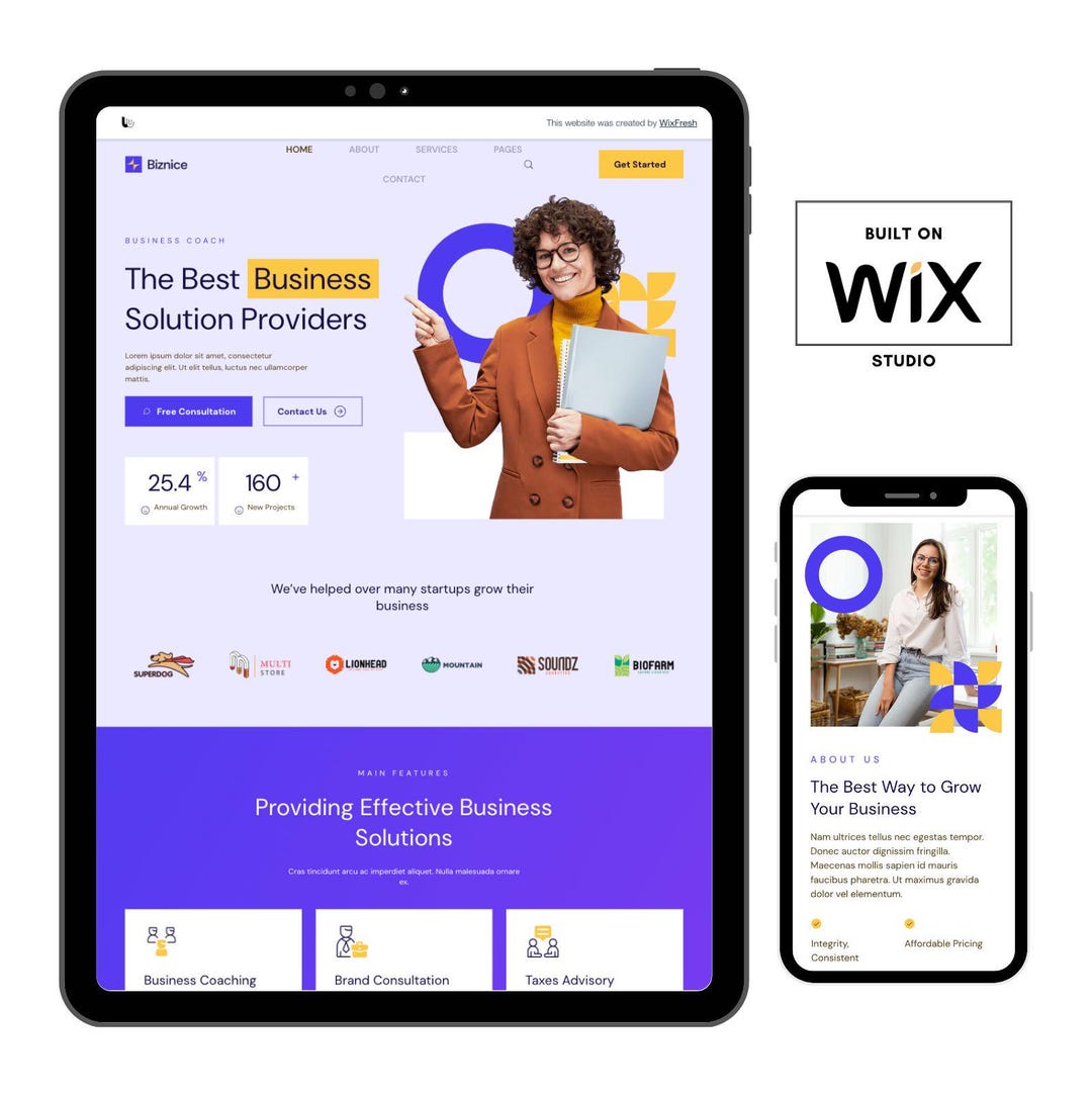 Business Consultant WIX Website Template, for Consultancy, Agency