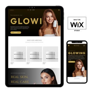 WIX Cosmetics Website Template, Esthetician Wix Template, Lipgloss Wix Website, Skincare Canva Template, Cosmetic Wix Website Template