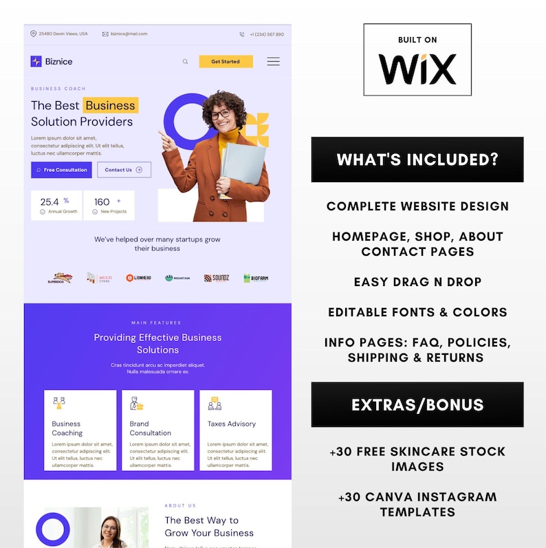 Business Consultant WIX Website Template, for Consultancy, Agency