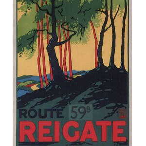 Vintage Reigate, Surrey, Travel Poster,