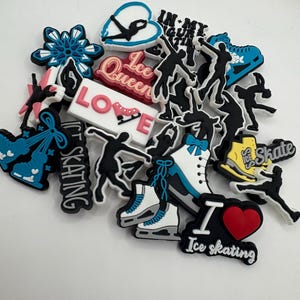 Ice Skating Skate Shoe Clog Charm Clip Pin Figure Skater Sport