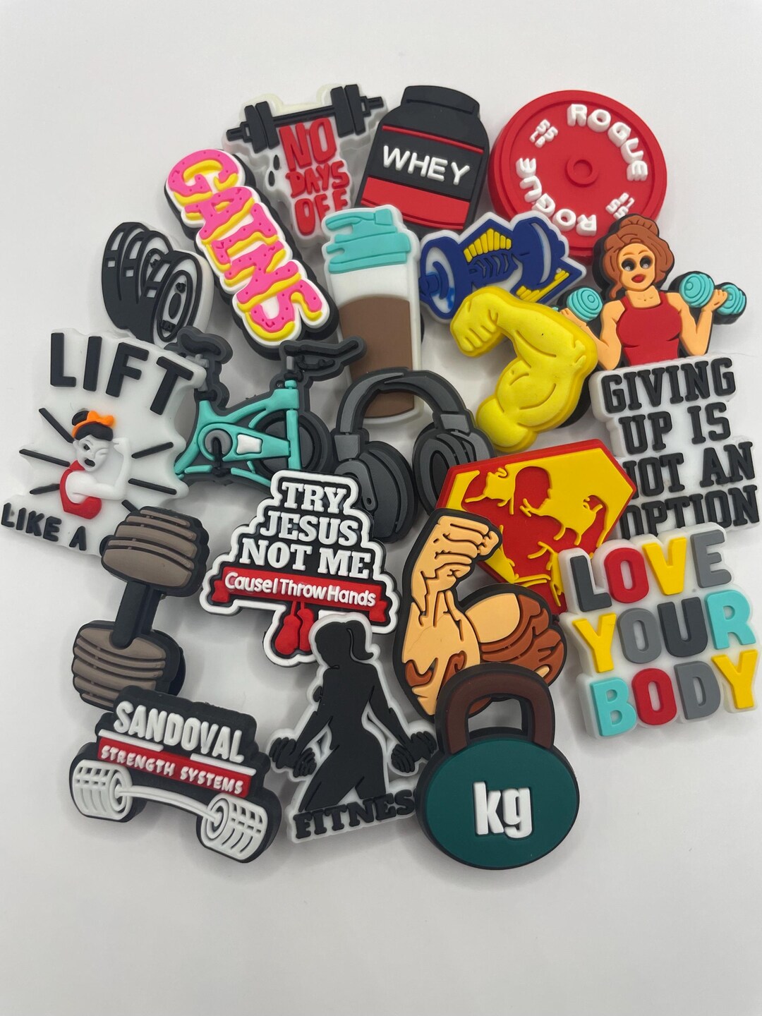 Gym Exercise Bodybuilding Bodybuilder Fitness Shoe Clog Charm Clip Pin ...