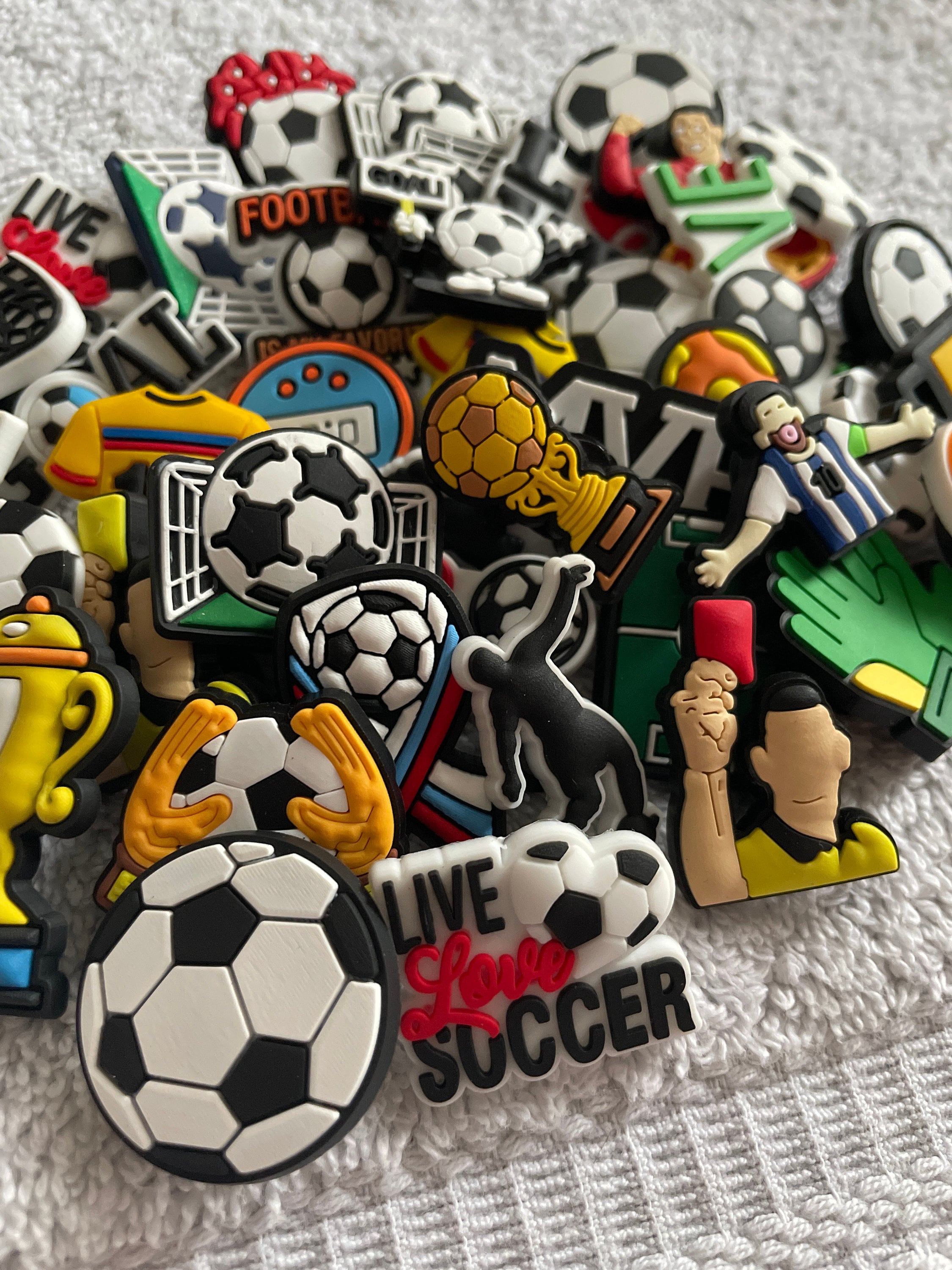 2 Football Iron on Patches, 5cm Soccer Ball Sew on Patch