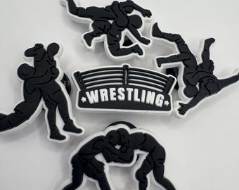 レスリングをテーマにしたクロッグシューズチャームクリップピン