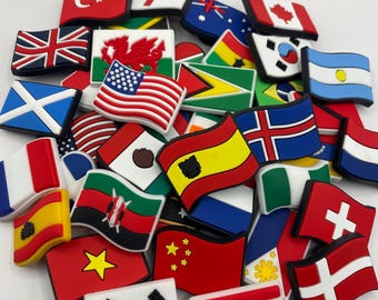 Flag Nation Shoe Clog Charm Clip Pin Native Worldwide Travel