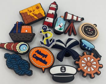 Nautical Shoe Charms: Sailor, Captain, Ship, Boat, and More