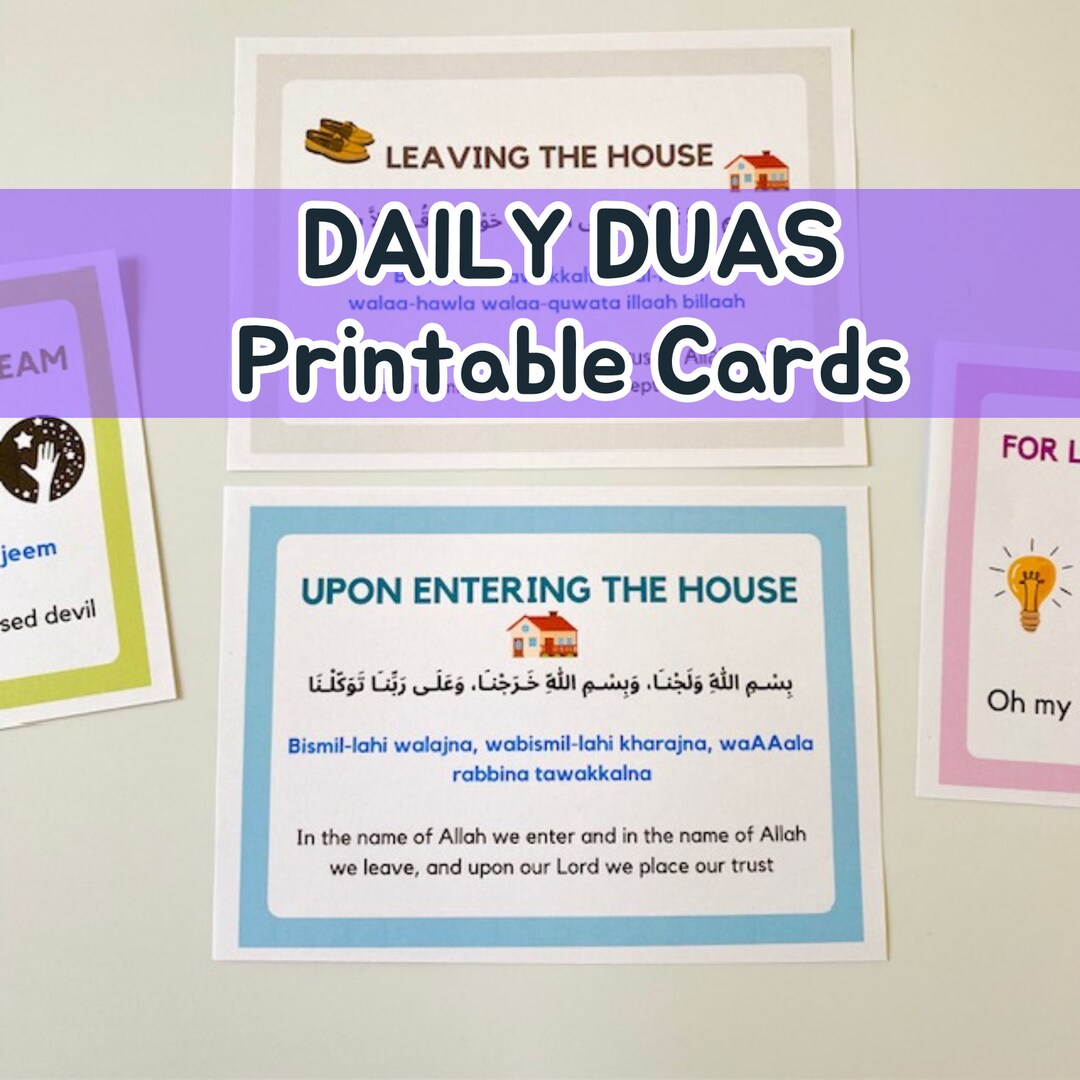 Children Daily Dua Cards, Islamic Printable Duas, Digital, Muslim Dua ...