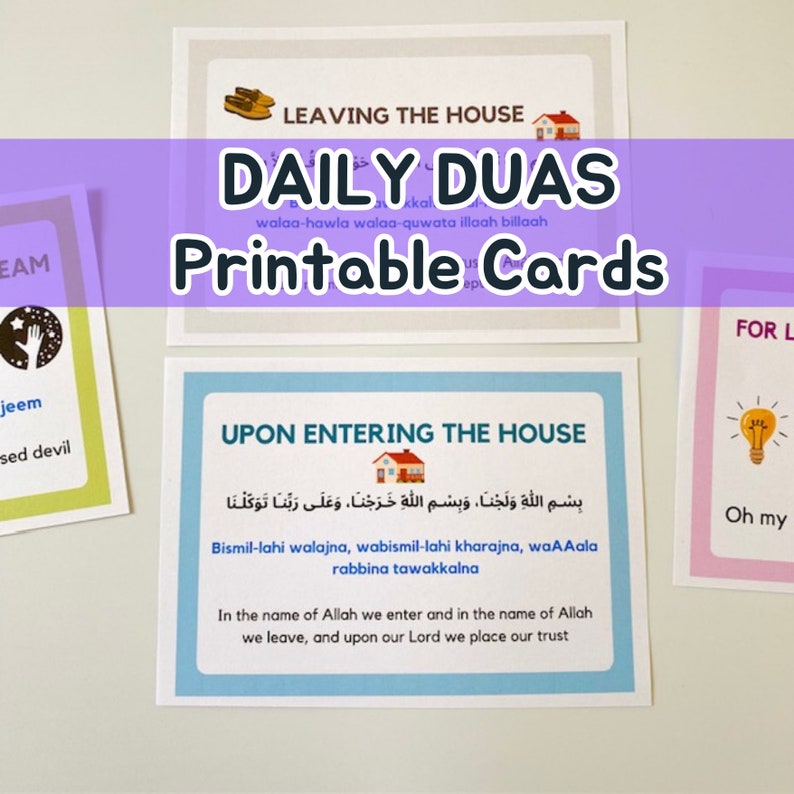 Children Daily Dua Cards, Islamic Printable Duas, Digital, Muslim Dua ...