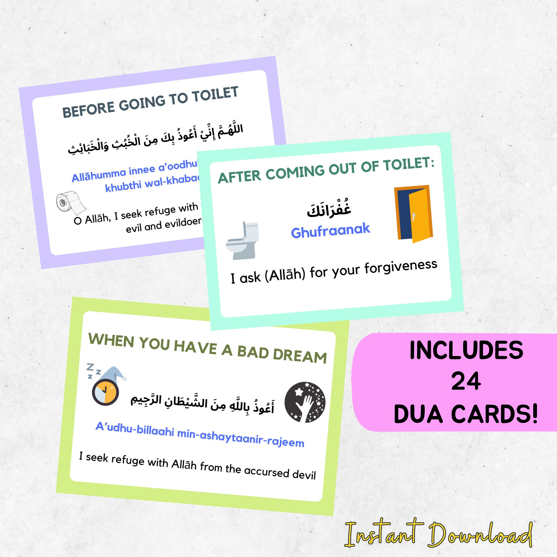 Children Daily Dua Cards, Islamic Printable Duas, Digital, Muslim Dua ...