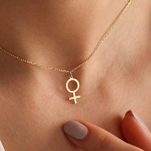 Tiny Gender Symbol Necklace, Feminist , Venus , Women Sign Necklace, Mother's Day Gift , Minimalist, Gender Symbol Necklace, Gift For Her
