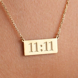 Angel Number Necklace ∙ 1111 ∙ 2222 ∙ 3333 ∙ Gold Angel Necklace ∙ Real Gold Dainty Necklace ∙ Gift For Her ∙ Lucky Number Necklace