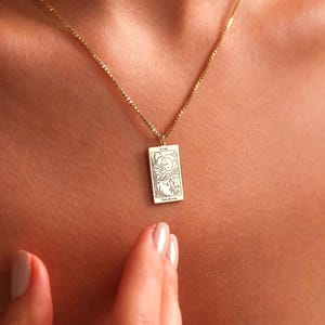 Personalisierte Tarot Karte Halskette: Sterling Silber Spiritueller Schmuck