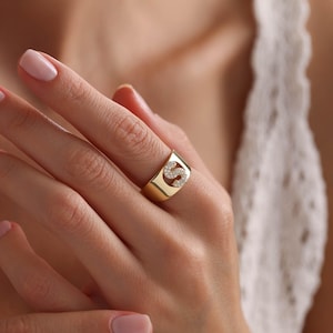 Personalized Initial Ring: 14k Gold Filled Letter Ring