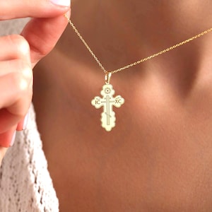 Sterling Silver Orthodox Cross Necklace: Minimalist Religious Jewelry