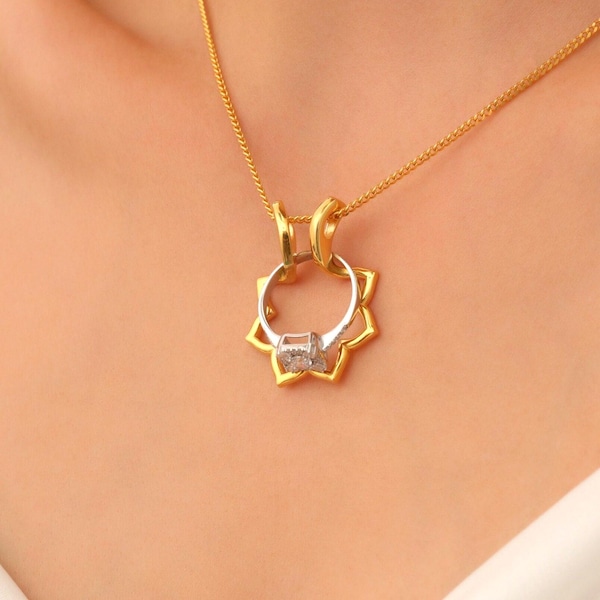 Flower Ring Holder Necklace: Nurse, Doctor, Mom Gift