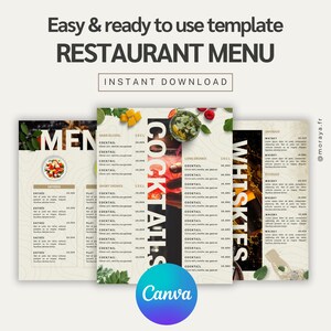 Minimalistische en moderne A4 restaurantmenusjabloon bewerkbare en stijlvolle ontwerpen op Canva
