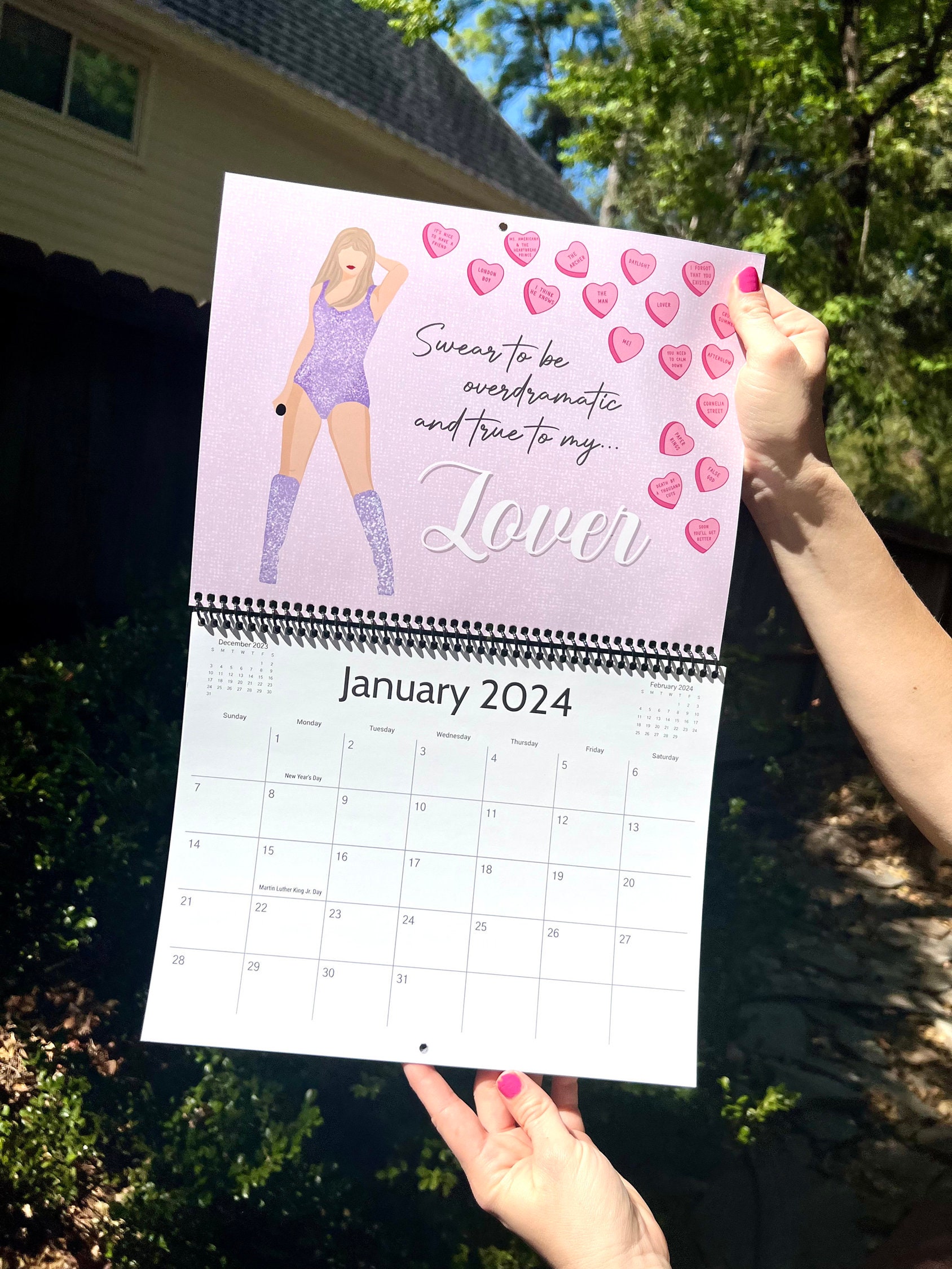 2024 Taylor Eras Calendar Bookmark, Taylor Christmas New Years Calendar