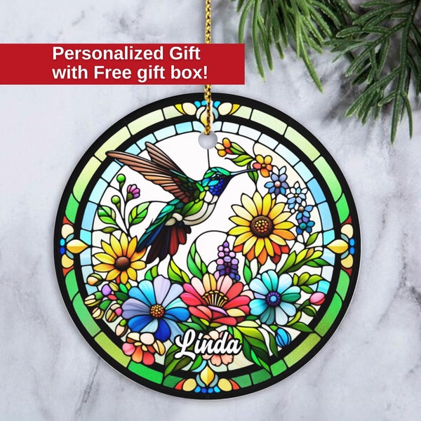 Custom Hummingbird Gift HummingBird Ornament, Hummingbird Memorial Ornament, Mother's Day Gift, Bird Watcher, Personalized Gift, Christmas