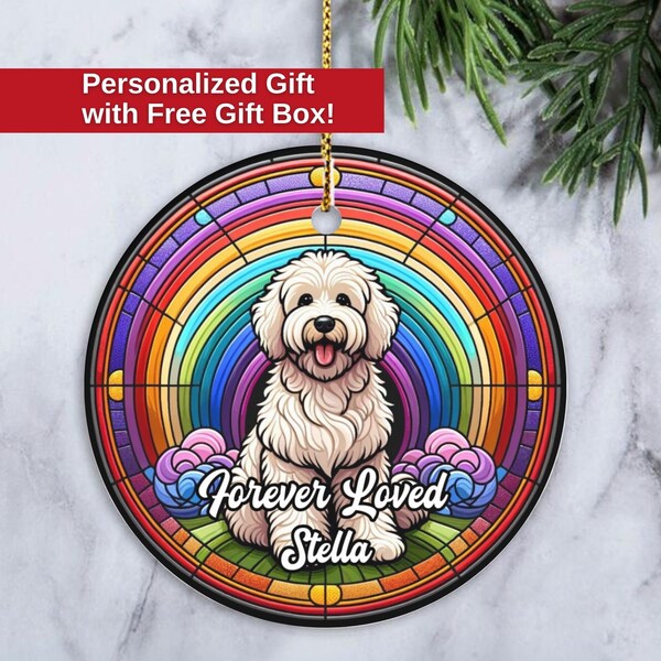 Pet Memorial Gift, Goldendoodle Custom Ornament, Dog Loss Keepsake, Dog Memorial Ornament, Forever Loved, Doodle Gift, Dog Owner Gift