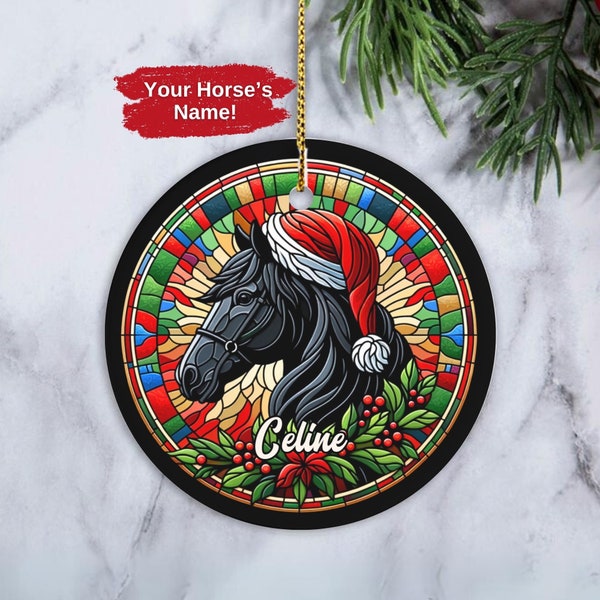 Custom Christmas Horse Ornament, Personalized Horse Ornament, New Pony Owner Christmas Present, Custom Horse Name Gift, Horse Lover Gift