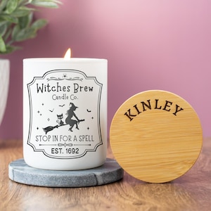 Witches Brew Personalized Candle Gift, Halloween Candles, Halloween Party Decor, Witch Candle, Scented Candle, Salem Witchcraft Present