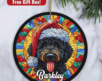 Custom Golden Doodle Ornament, Personalized Goldendoodle Ornament, Dog Christmas Ornament, Doodle Owner Xmas Gift, Gift for Black Doodle