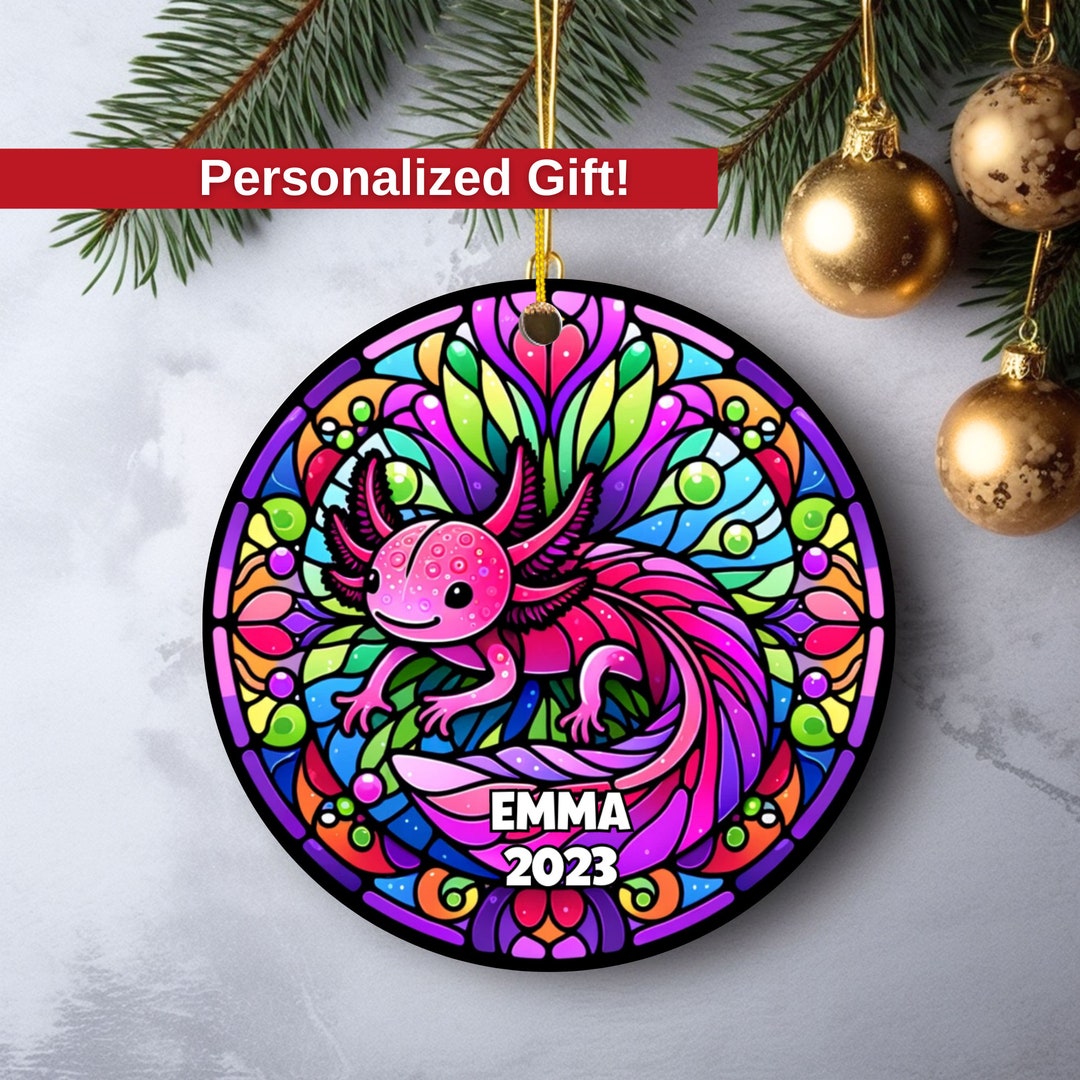 Personalized Axolotl Gift, Axolotl Ornament, Gift for Girls, Ornament