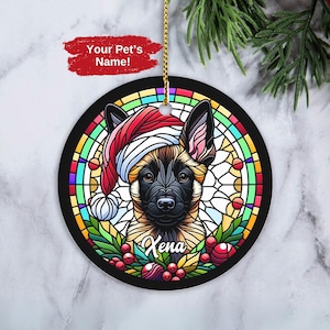 Custom Belgian Malinois Ornament, Personalized Malinois Ornament, Dog Christmas Ornament Belgian Dog Owner Xmas Gift Malinois Owner Keepsake