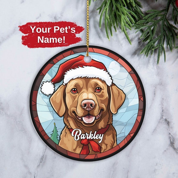 Custom Chesapeake Bay Retriever Ornament, Personalized Chessie Ornament, Dog Christmas Ornament, Chesapeake Bay Retriever Owner Xmas Gift