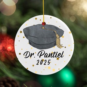 Personalized Doctorate Gift, Custom Doctor Ornament, Doctoral Graduate Keepsake, Doctoral Student Present, Gift for New Doctor, Grad Tam