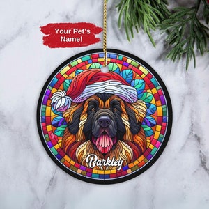 Custom Leonberger Ornament, Personalized Leonberger Ornament, Dog Christmas Ornament, Leonberger Owner Xmas Gift, Gift for Leonberger Owner
