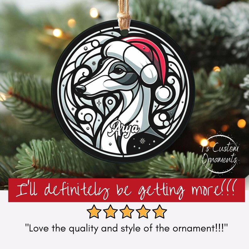 Custom Italian Greyhound Ornament, Personalized Italian Greyhound Ornament, Dog Christmas Ornament, Greyhound Owner Xmas Gift, Keepsake Gift