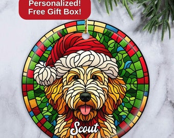 Custom Golden Doodle Ornament, Personalized Goldendoodle Ornament, Dog Christmas Ornament, Doodle Owner Xmas Gift, Gift for Golden Mix Owner