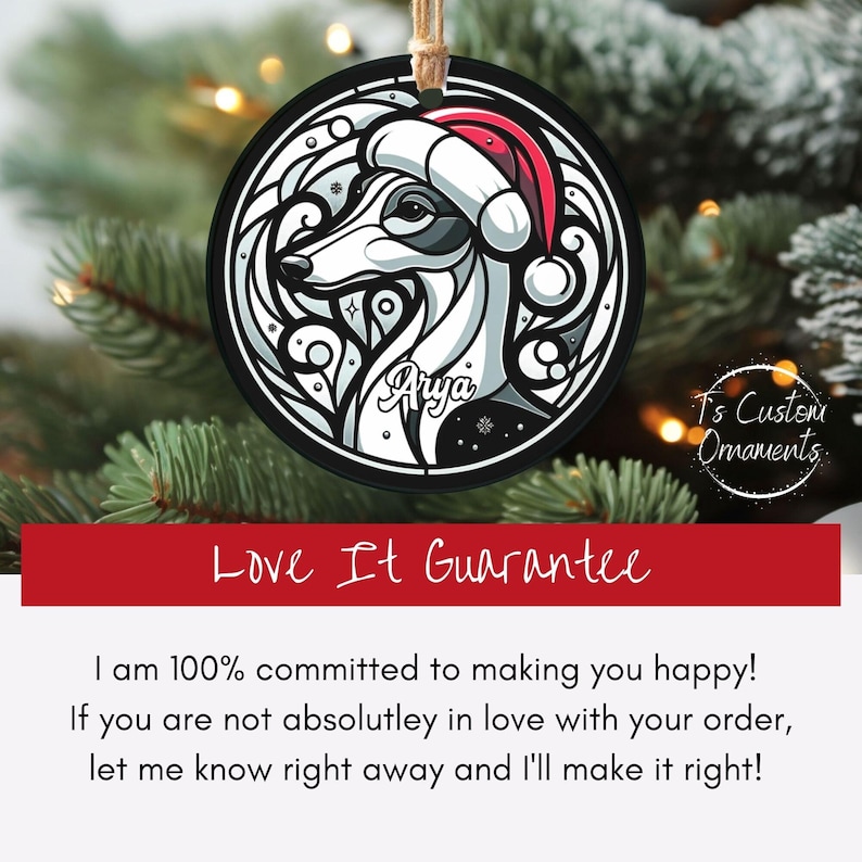 Custom Italian Greyhound Ornament, Personalized Italian Greyhound Ornament, Dog Christmas Ornament, Greyhound Owner Xmas Gift, Keepsake Gift