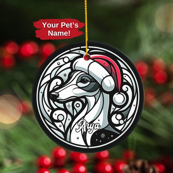 Custom Italian Greyhound Ornament, Personalized Italian Greyhound Ornament, Dog Christmas Ornament, Greyhound Owner Xmas Gift, Keepsake Gift