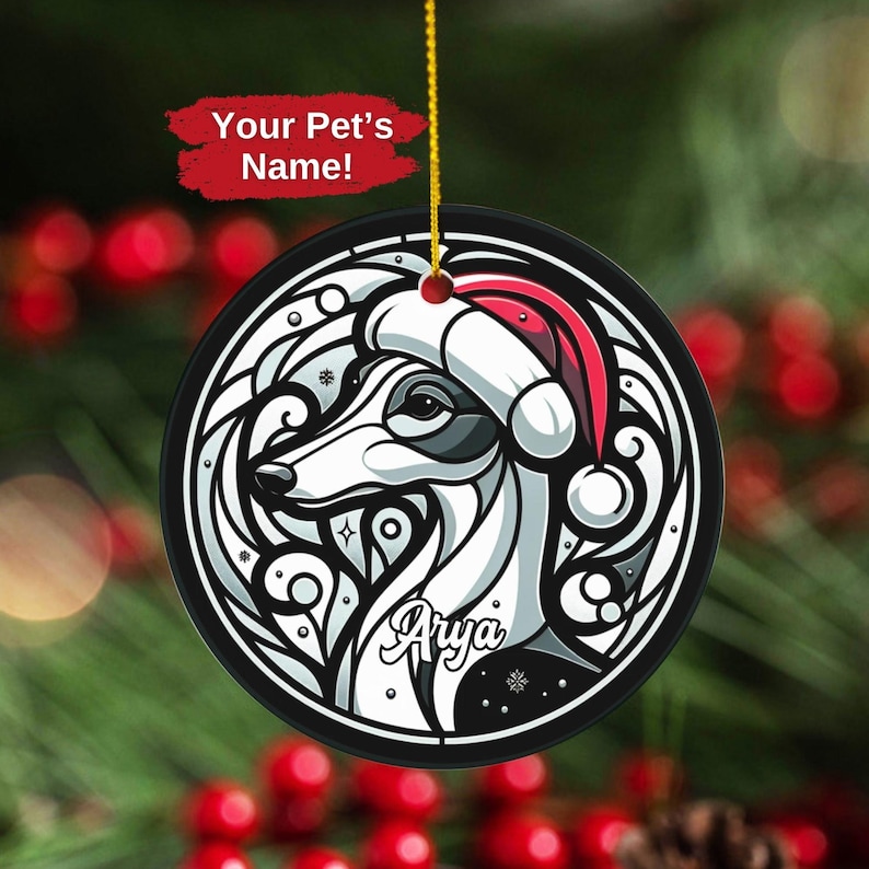 Custom Italian Greyhound Ornament, Personalized Italian Greyhound Ornament, Dog Christmas Ornament, Greyhound Owner Xmas Gift, Keepsake Gift