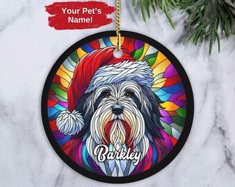 Custom Tibetan Terrier Ornament, Personalized Tibetan Terrier Ornament, Dog Christmas Ornament, Gift for Tibetan Terrier Owner Xmas Gift