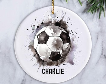 Custom Soccer Christmas Ornament, Soccer Player Ornament, Soccer Ball Ornament, Soccer Team Gift, Soccer Coach Gift, Custom Futbol Ornament
