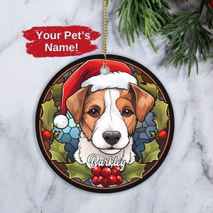 Custom Jack Russell Ornament, Personalized Jack Russell Terrier Ornament, Dog Christmas Ornament, Gift for Jack Russell Owner Xmas Gift