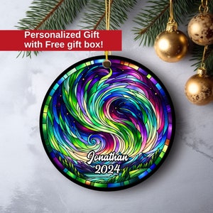 Northern Lights Gift, Night Sky Ornament, Northern Lights Gifts, Starry Night Ornament, Celestial Gift, Aurora Borealis, Alaska Ornament