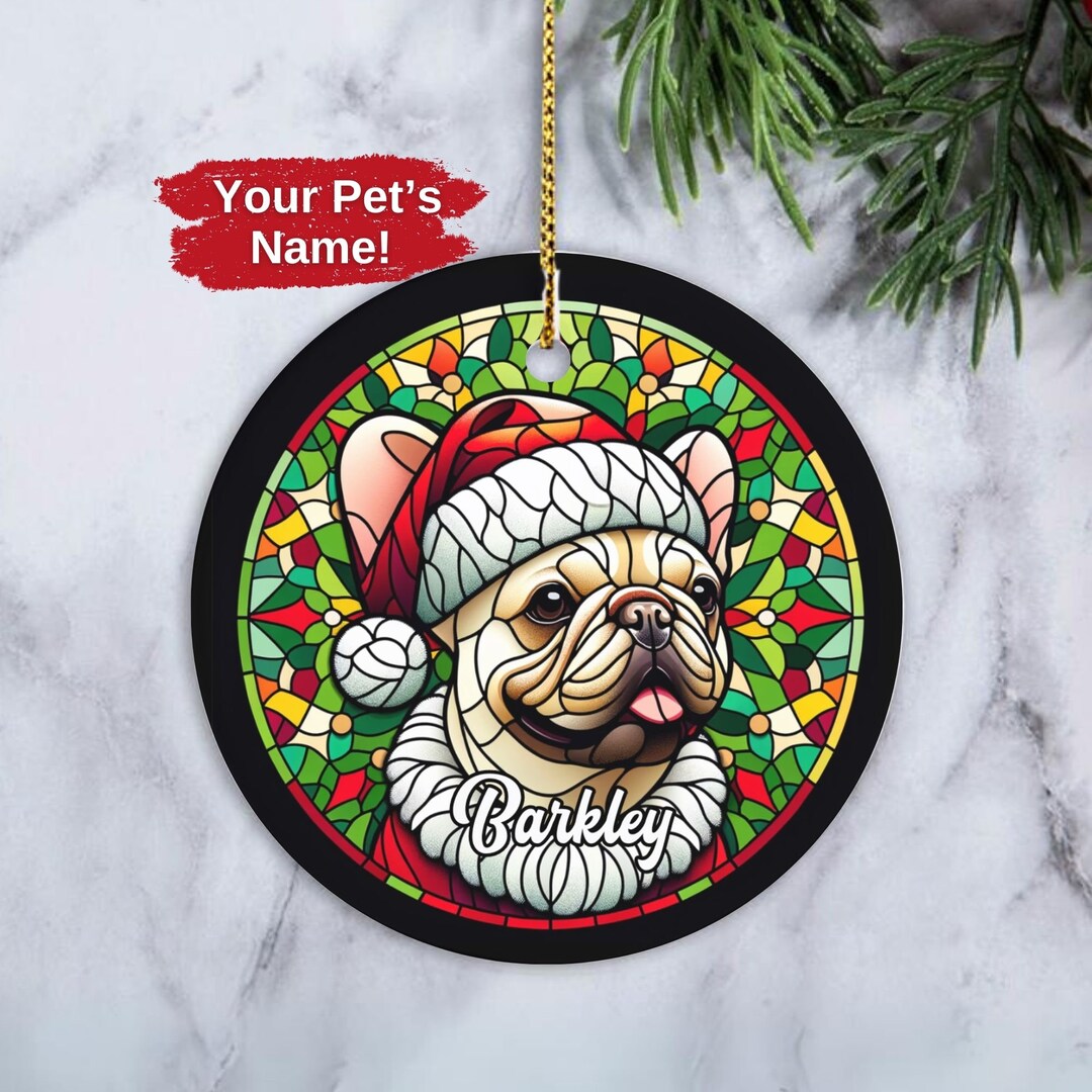 Custom French Bulldog Ornament, Personalized Frenchie Ornament, Dog