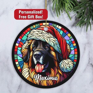 Custom Leonberger Ornament, Personalized Leonberger Ornament, Dog Christmas Ornament, Leonberger Owner Xmas Gift, Gift for Leonberger Owner